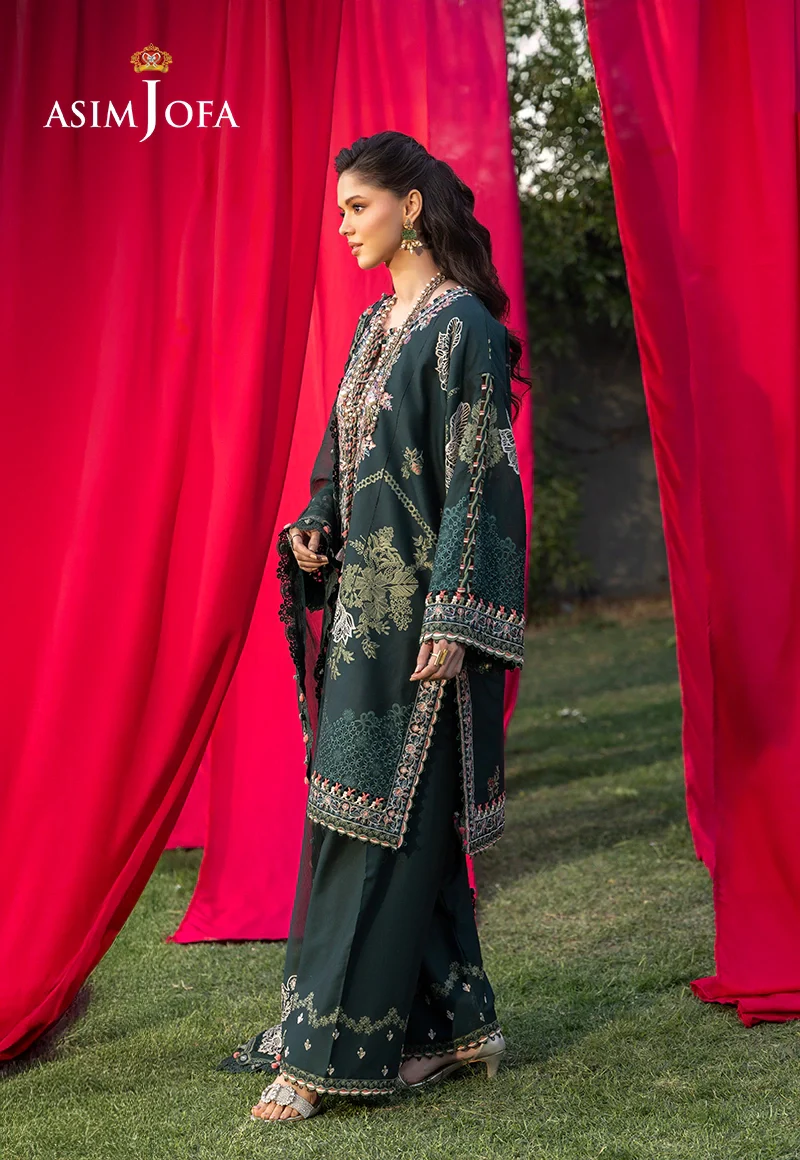 AJULW-06 Embroidered Lawn Unstitched 3 Pcs - Image 3