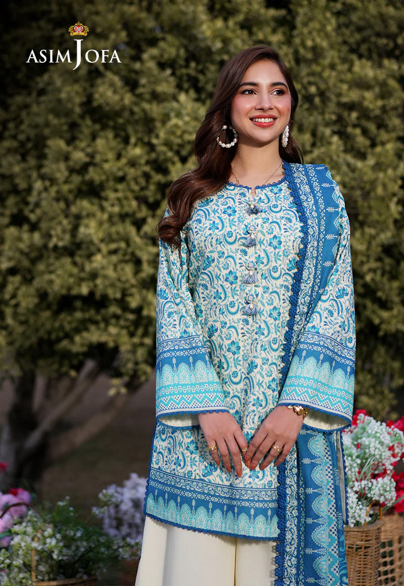 AJUUB-13 Printed Lawn 3 Pcs - Image 6