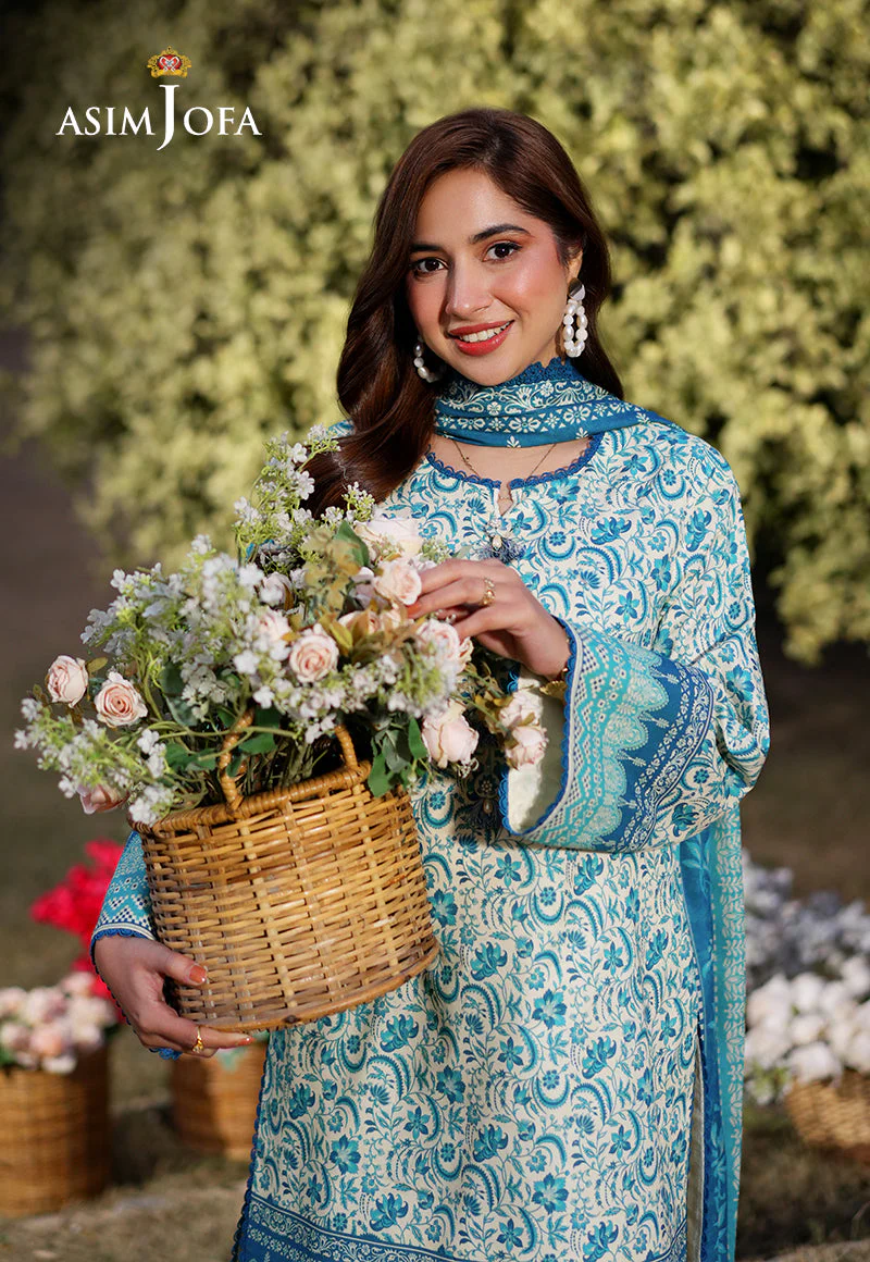 AJUUB-13 Printed Lawn 3 Pcs - Image 8