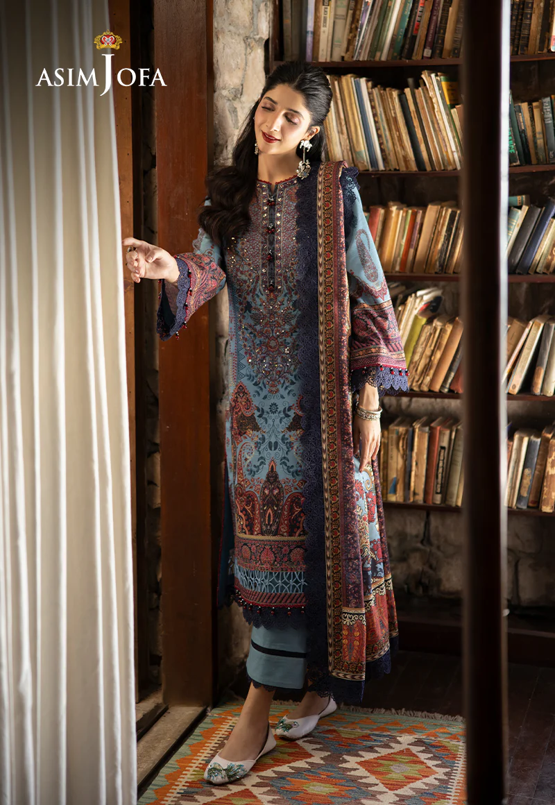 AJUW-01 EMBROIDERED KHADDAR 3 Pcs - Image 3