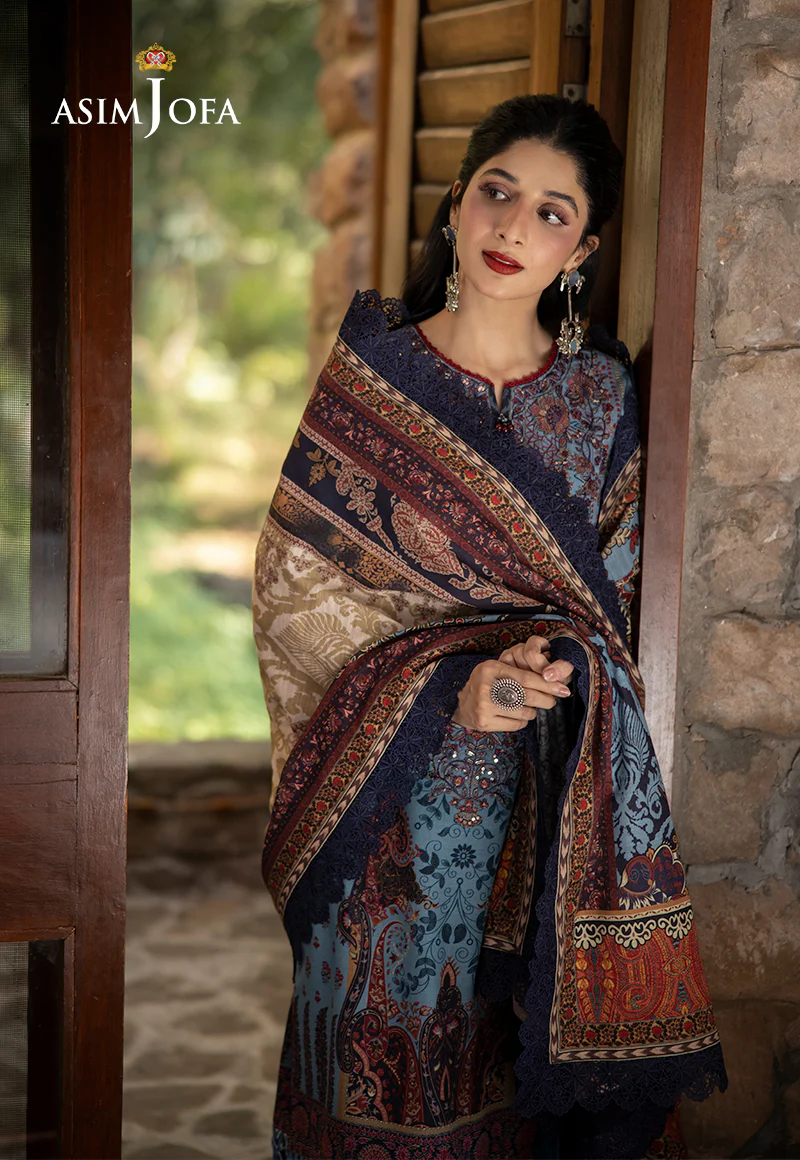 AJUW-01 EMBROIDERED KHADDAR 3 Pcs - Image 8