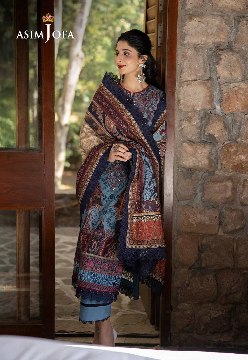 AJUWD-01 EMBROIDERED STITCHED 3 PCS - Image 7