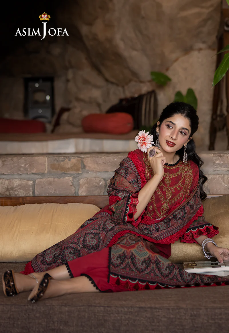 AJUW-02 EMBROIDERED KHADDAR 3 Pcs - Image 8