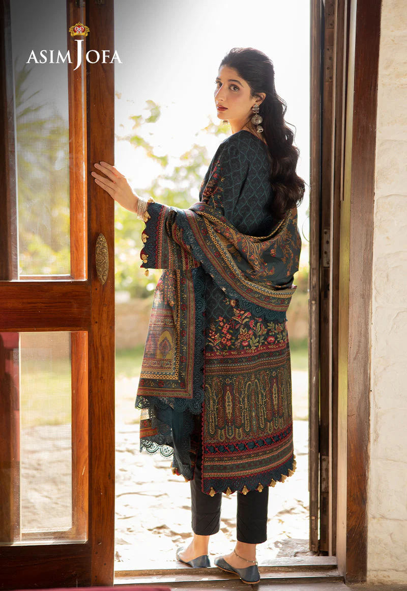 AJUWD-03 EMBROIDERED KHADDAR 3 Pcs - Image 2