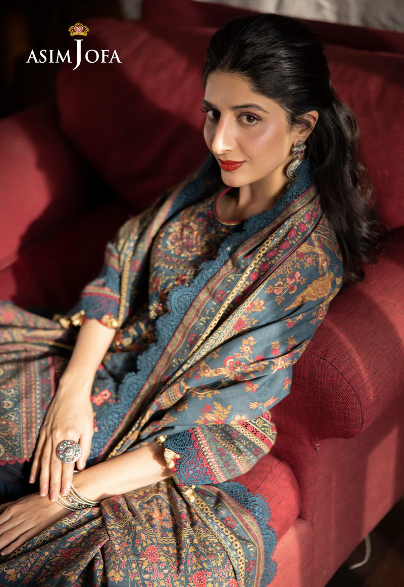 AJUWD-03 EMBROIDERED KHADDAR 3 Pcs - Image 6