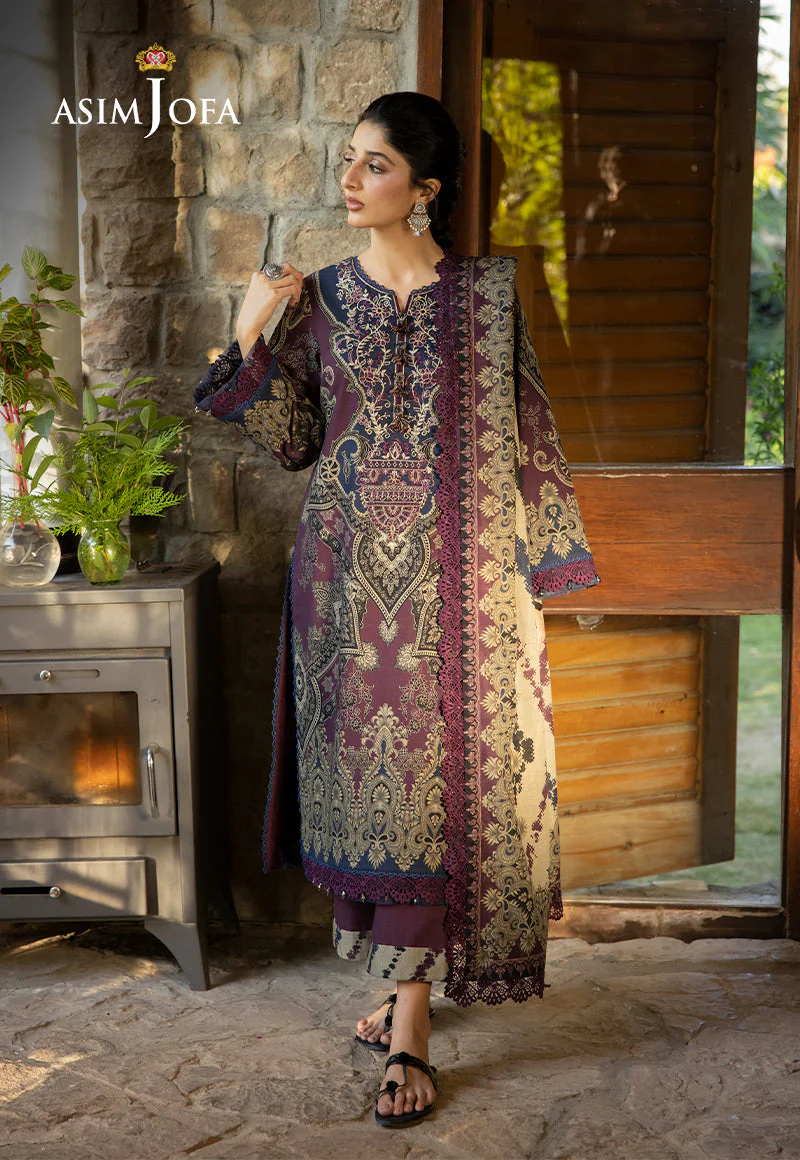 AJUWD-06 EMBROIDERED STITCHED 3 PCS