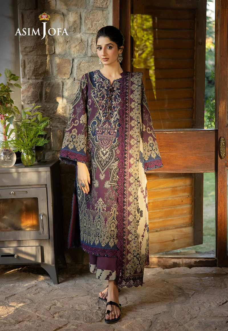 AJUWD-06 EMBROIDERED STITCHED 3 PCS - Image 3