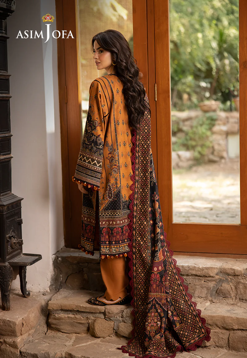 AJUW-07 EMBROIDERED KHADDAR 3 Pcs - Image 2