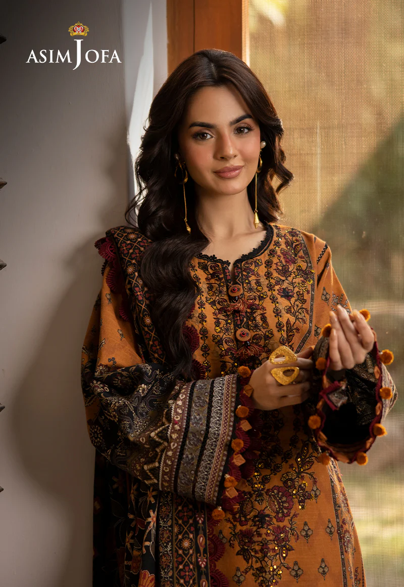 AJUW-07 EMBROIDERED KHADDAR 3 Pcs - Image 3