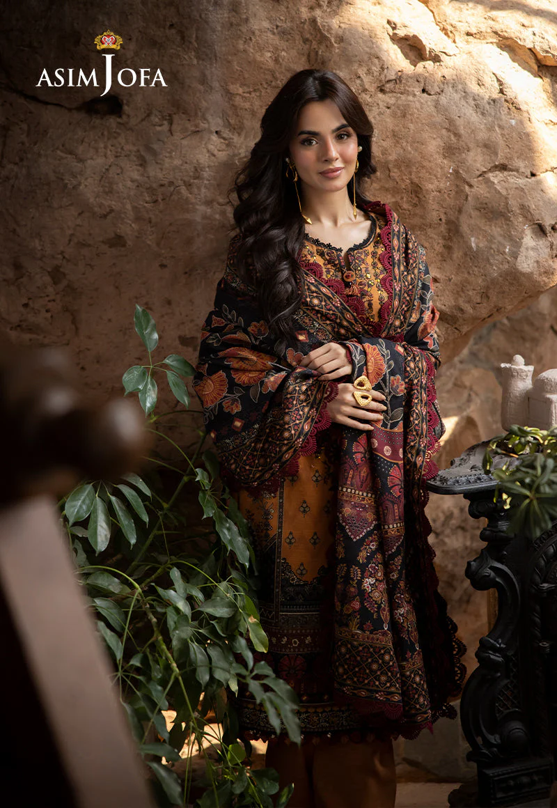 AJUWD-07 EMBROIDERED KHADDAR 3 Pcs - Image 5