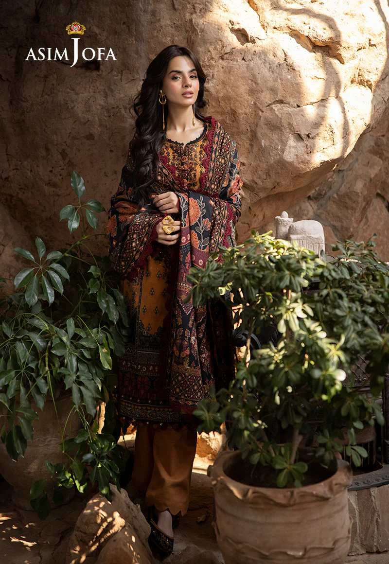 AJUWD-07 EMBROIDERED KHADDAR 3 Pcs - Image 6