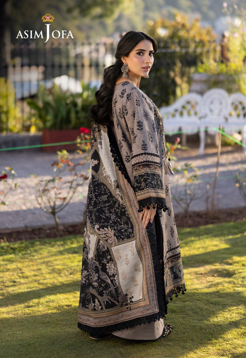 AJUWD-08 EMBROIDERED KHADDAR 3 Pcs - Image 2