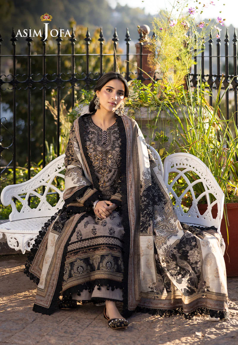 AJUWD-08 EMBROIDERED KHADDAR 3 Pcs - Image 3