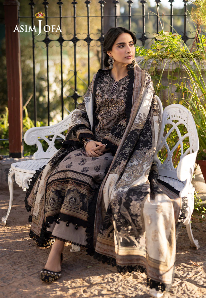 AJUWD-08 EMBROIDERED KHADDAR 3 Pcs - Image 6