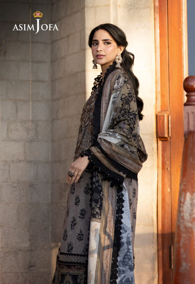 AJUWD-08 EMBROIDERED KHADDAR 3 Pcs - Image 8