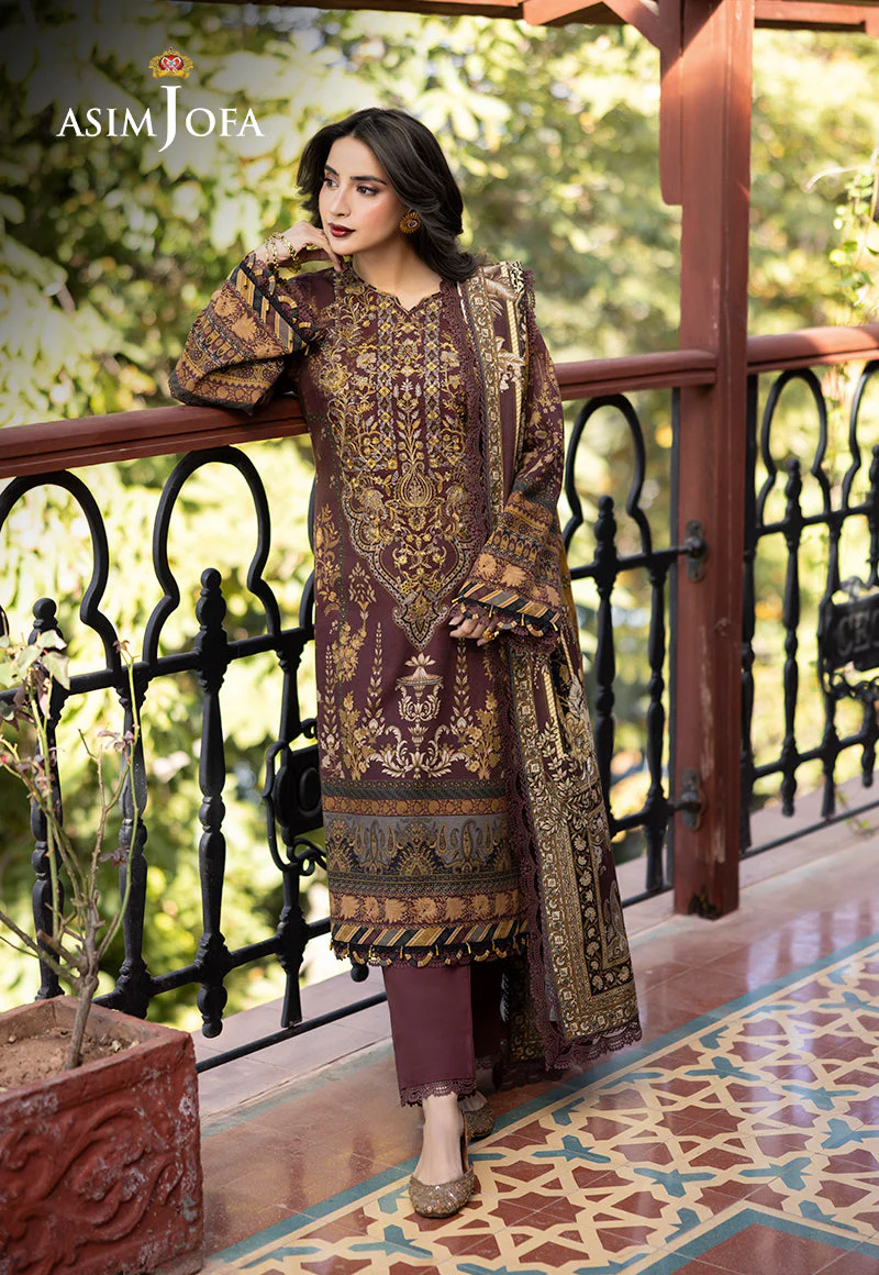 AJUWD-10 EMBROIDERED STITCHED 3 PCS