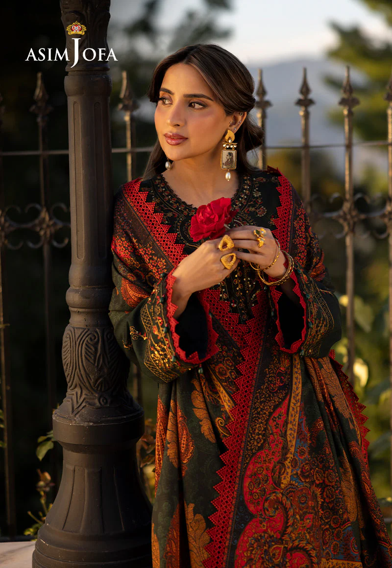 AJUWD-11 EMBROIDERED KHADDAR 3 Pcs - Image 7