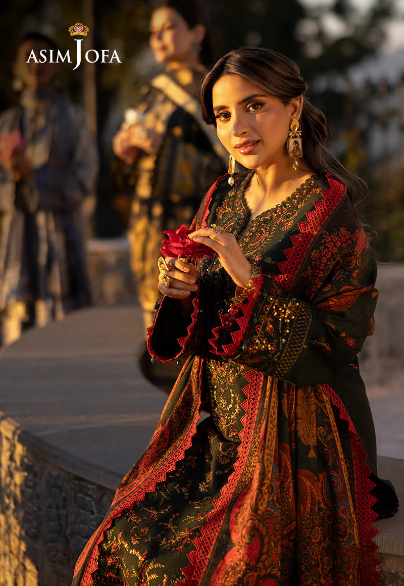 AJUWD-11 EMBROIDERED KHADDAR 3 Pcs - Image 9