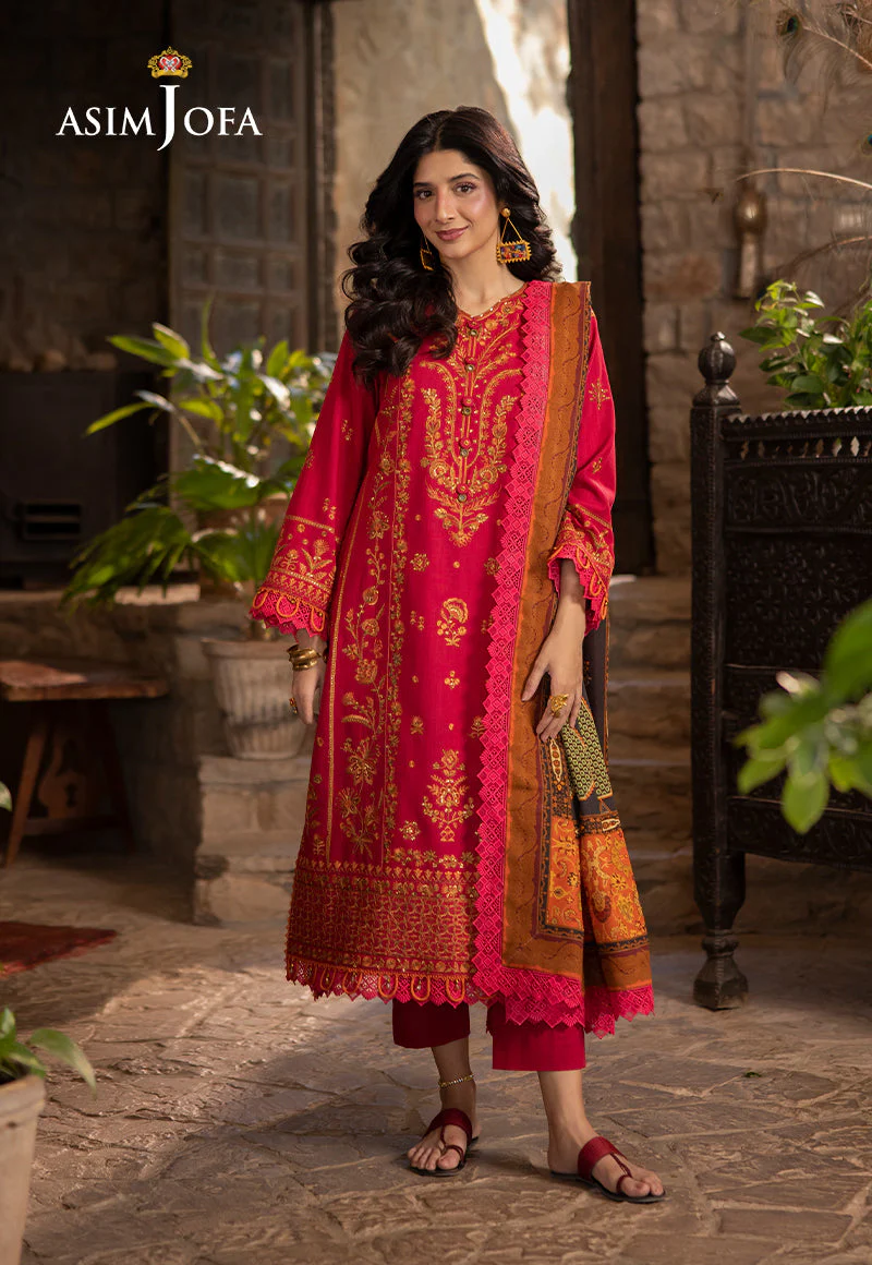 AJUWD-12 EMBROIDERED STITCHED 3 PCS