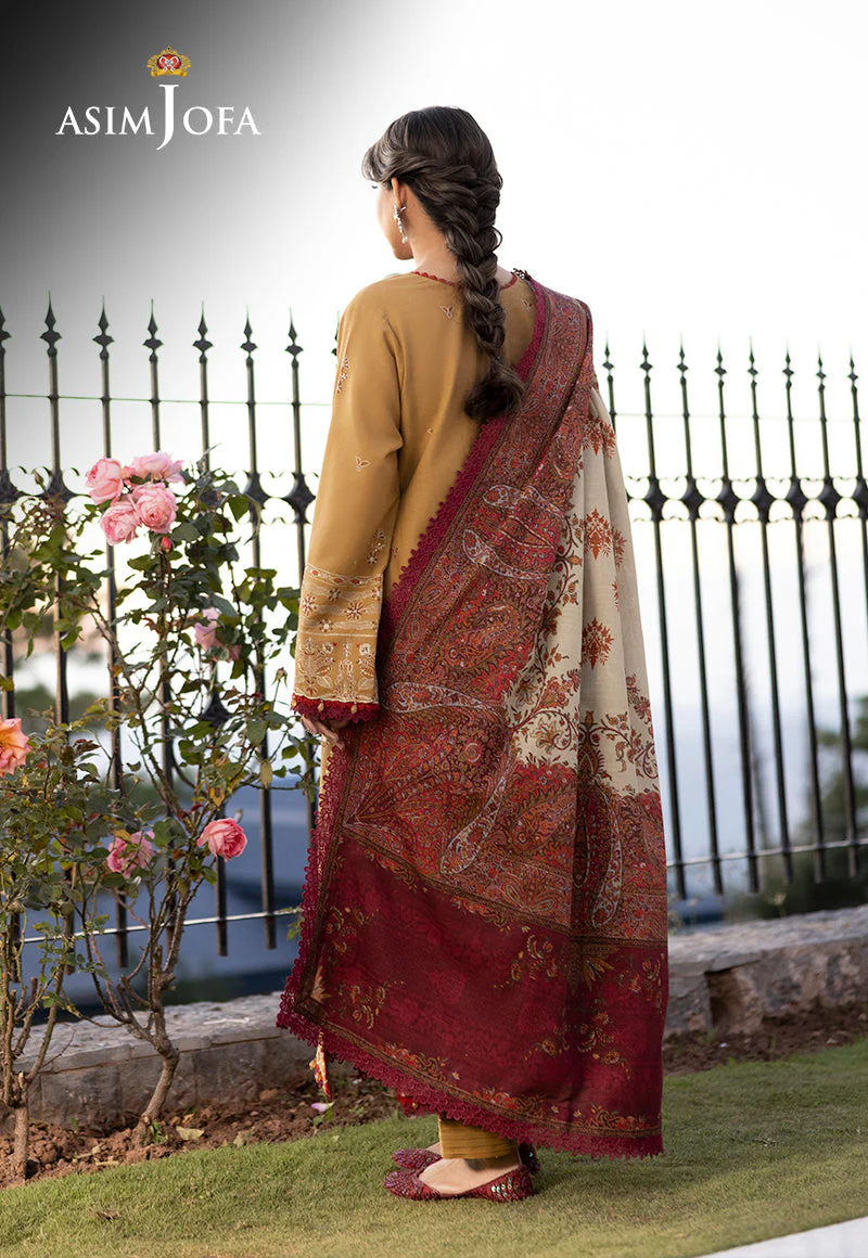 AJUWD-13 EMBROIDERED KHADDAR 3 Pcs - Image 2