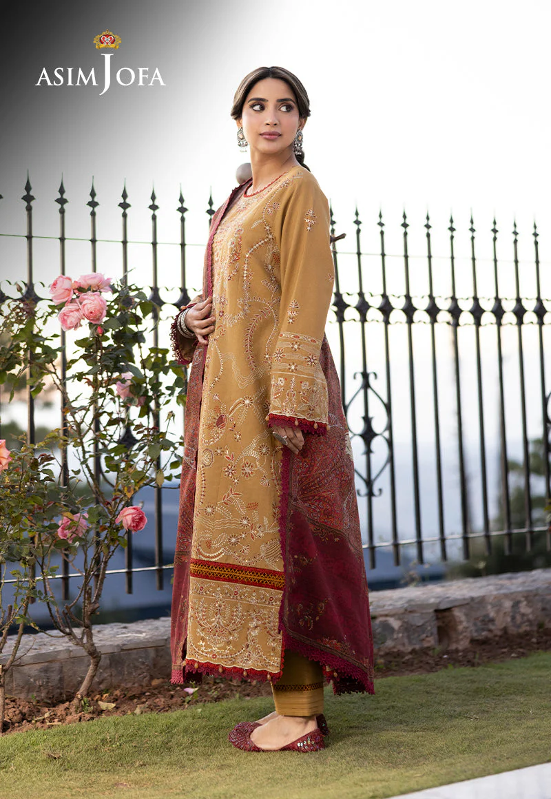 AJUWD-13 EMBROIDERED KHADDAR 3 Pcs - Image 6