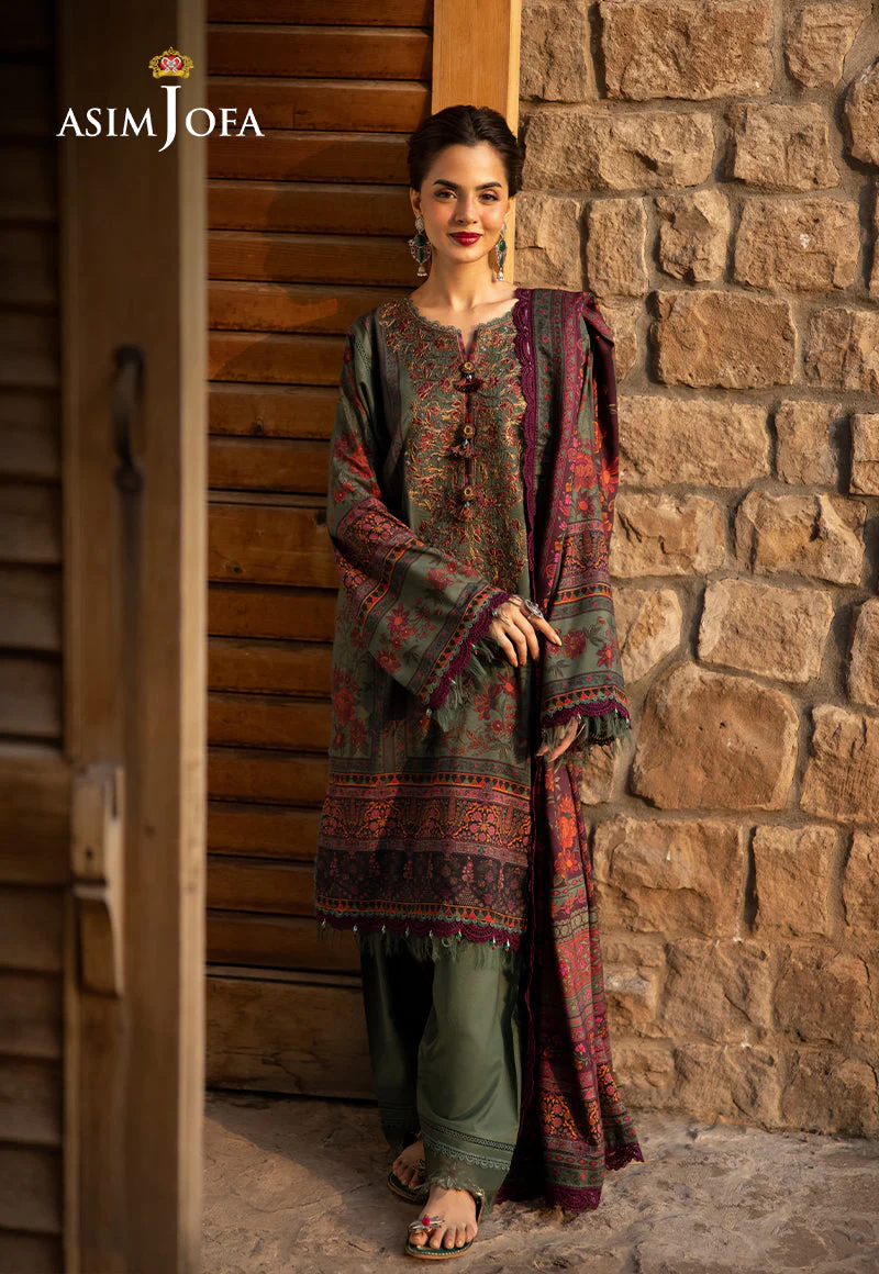 AJUWD-17 EMBROIDERED STITCHED 3 PCS - Image 3