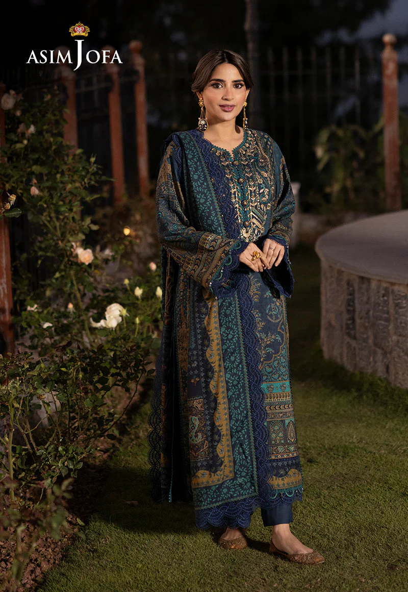 AJUWD-20 EMBROIDERED VISCOSE 3 Pcs