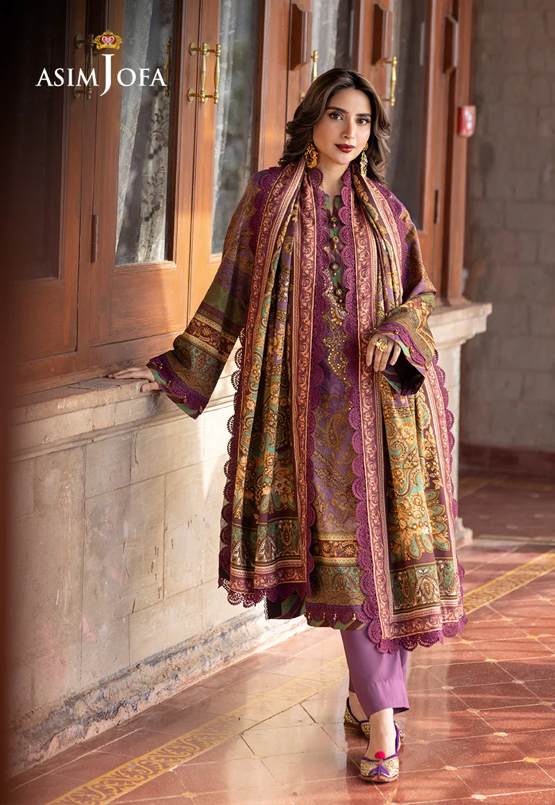 AJUWD-22 EMBROIDERED VISCOSE 3 Pcs