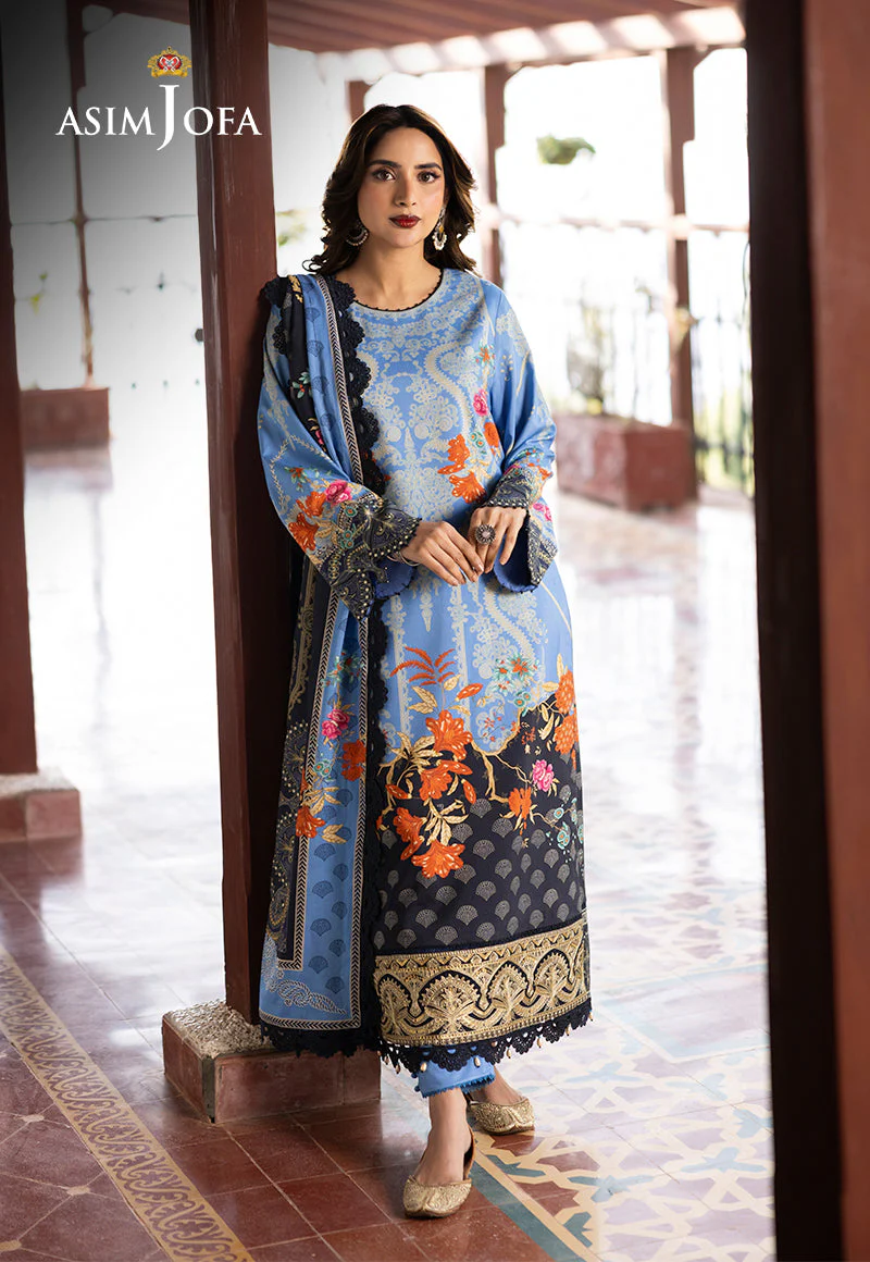 AJUWD-25 EMBROIDERED STITCHED 3 PCS