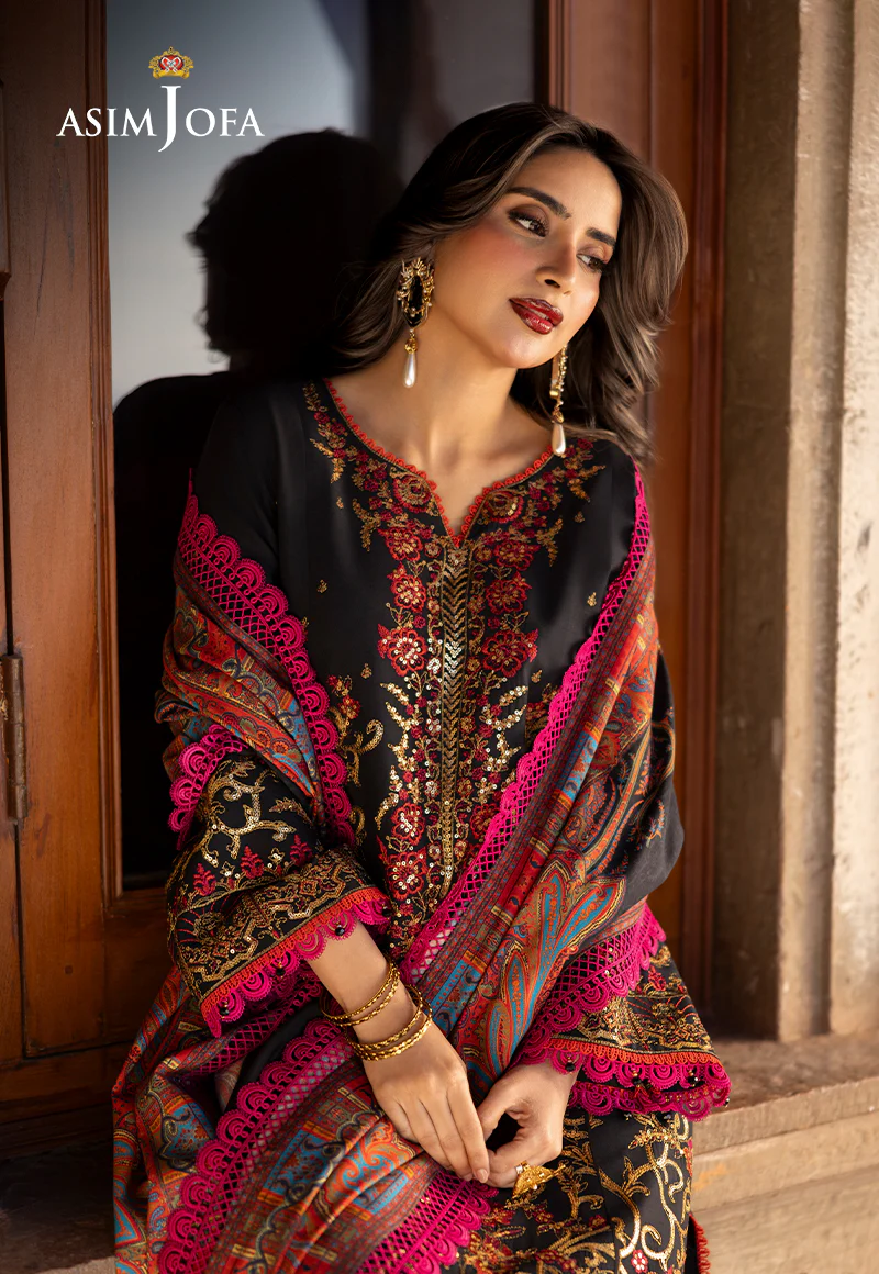 AJUW-28 EMBROIDERED VISCOSE 3 Pcs - Image 4