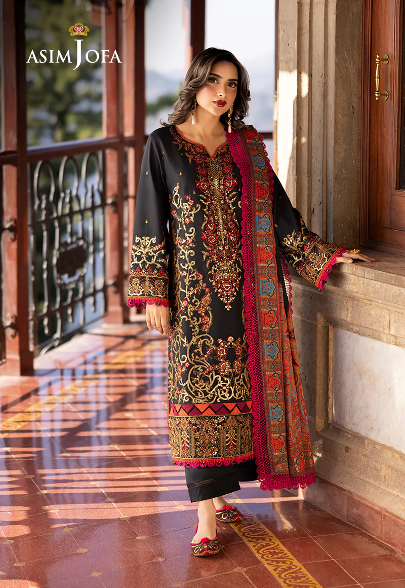 AJUW-28 EMBROIDERED VISCOSE 3 Pcs - Image 5