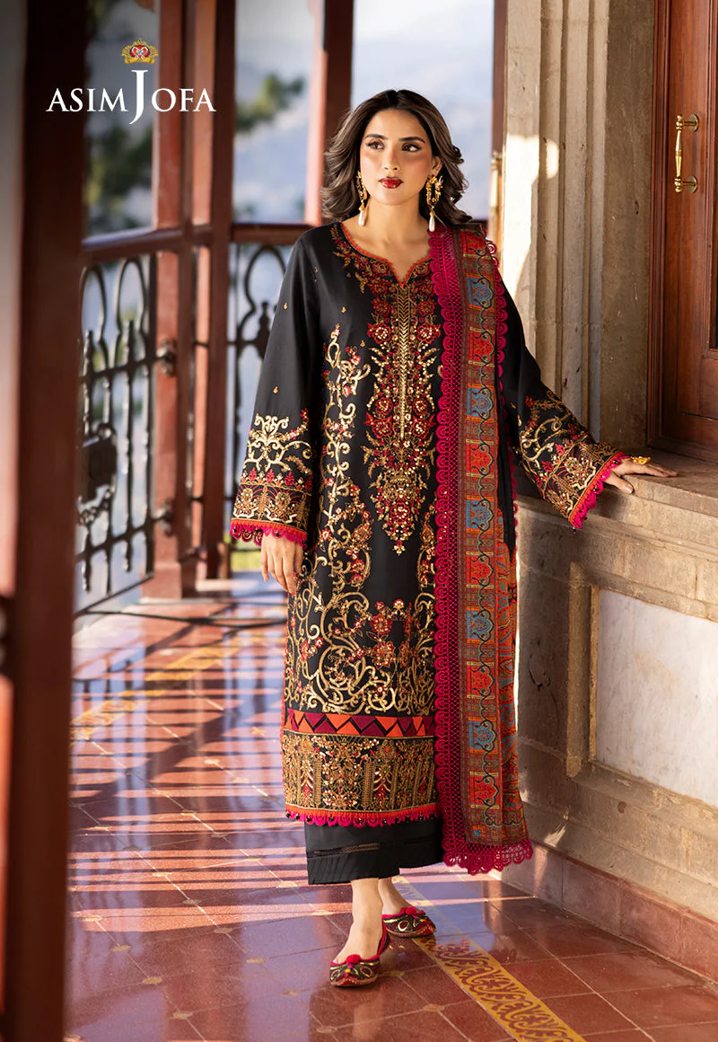 AJUWD-28 EMBROIDERED VISCOSE 3 Pcs