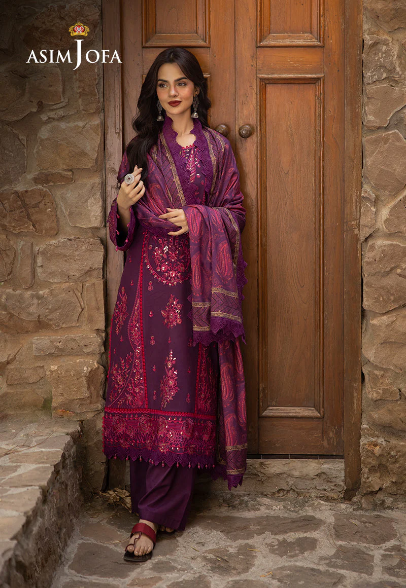 AJUWD-29 EMBROIDERED VISCOSE 3 Pcs - Image 4