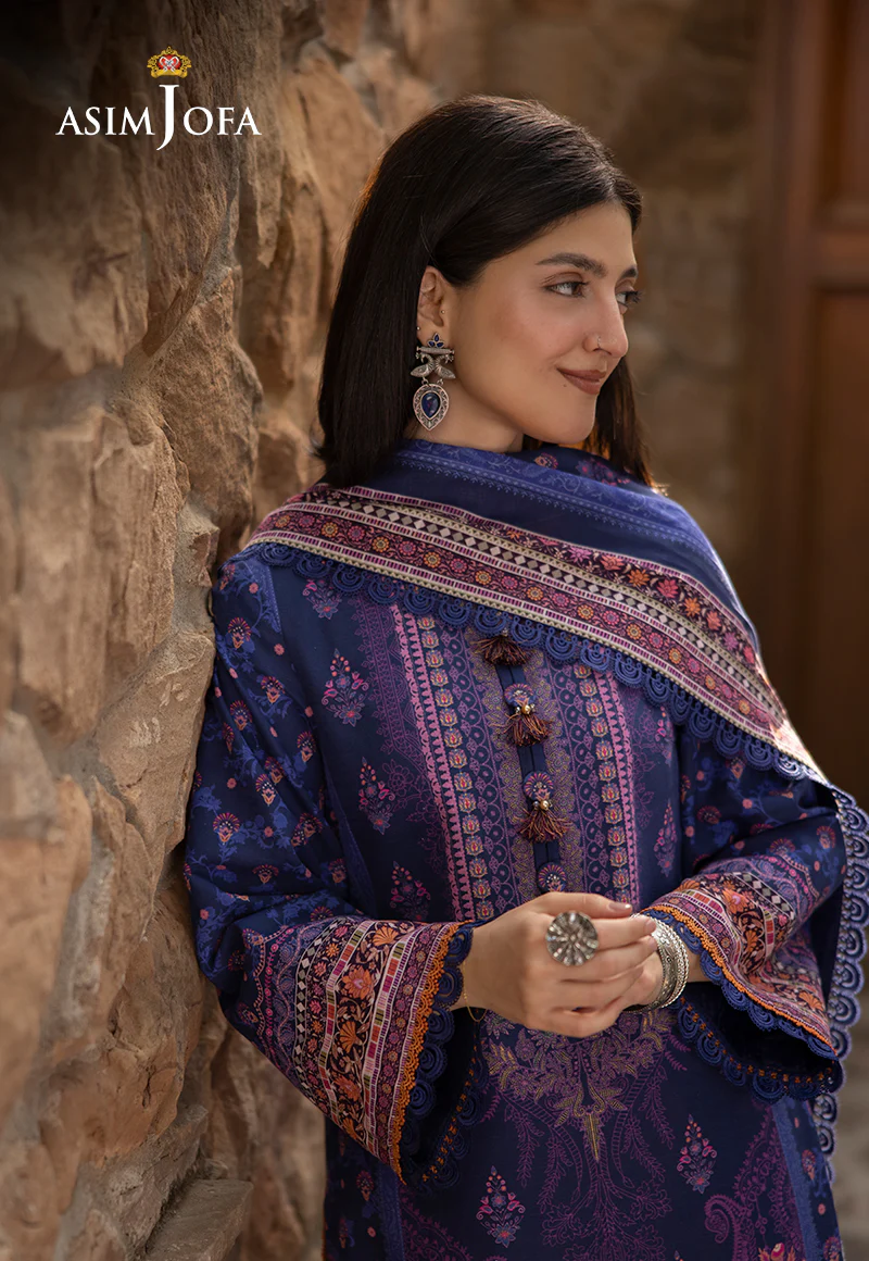 AJUW-33 PRINTED KHADDAR 3 Pcs - Image 5