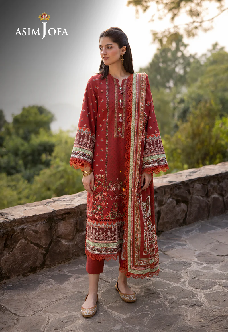 AJUW-35 PRINTED KHADDAR 3 Pcs - Image 3