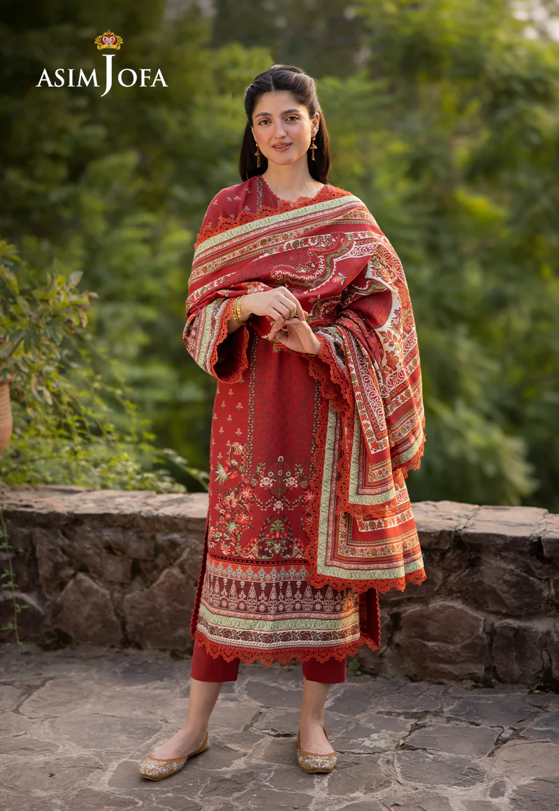 AJUW-35 PRINTED KHADDAR 3 Pcs - Image 4