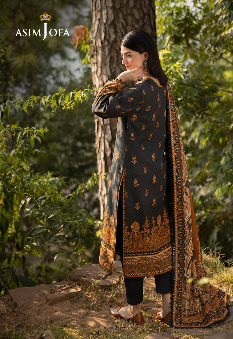 AJUWD-37 PRINTED KHADDAR 3 Pcs - Image 2