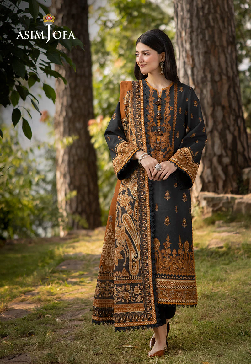 AJUWD-37 PRINTED KHADDAR 3 Pcs - Image 3