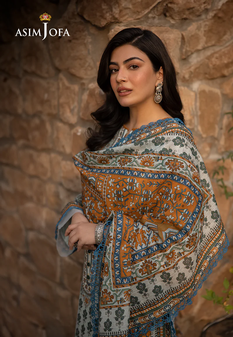 AJUW-42 PRINTED KHADDAR 3 Pcs - Image 5
