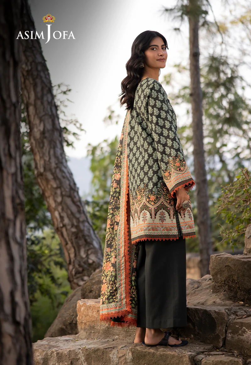 AJUW-43 PRINTED KHADDAR 3 Pcs - Image 2