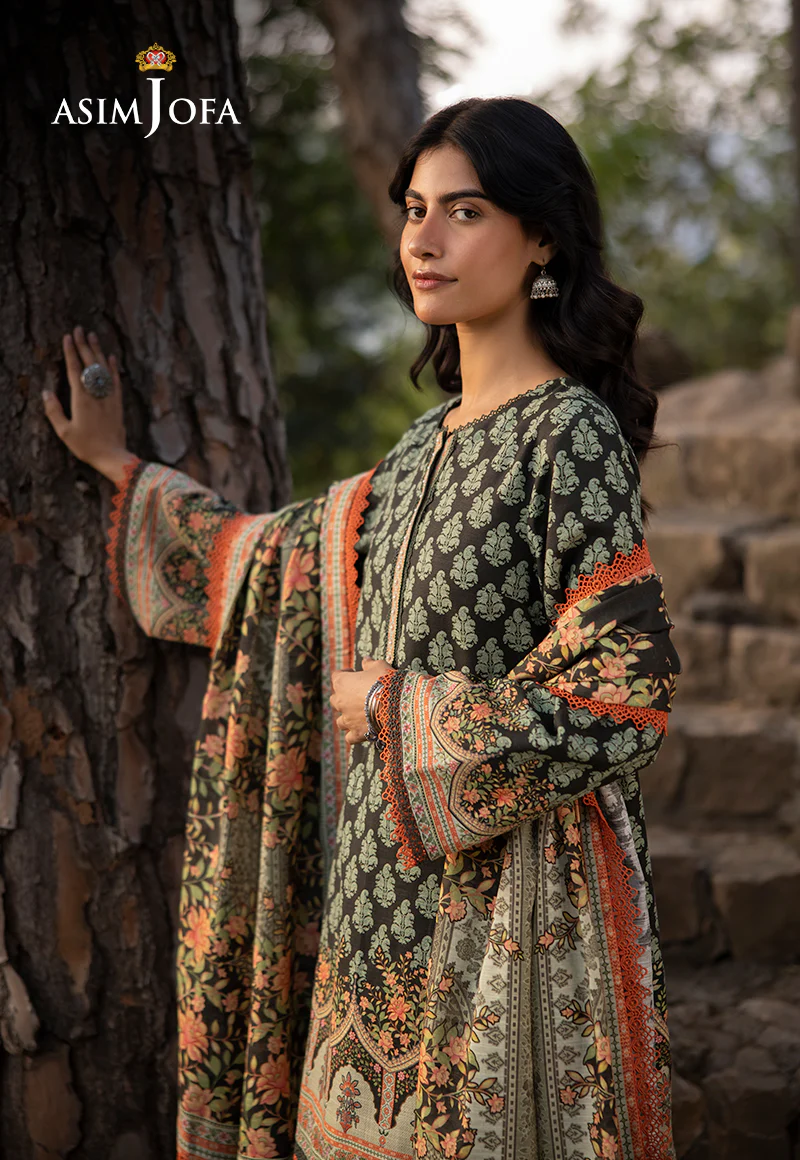 AJUW-43 PRINTED KHADDAR 3 Pcs - Image 4
