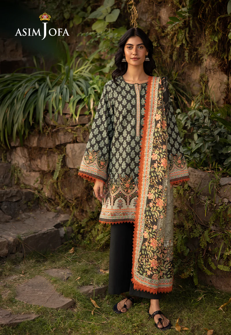 AJUW-43 PRINTED KHADDAR 3 Pcs - Image 5