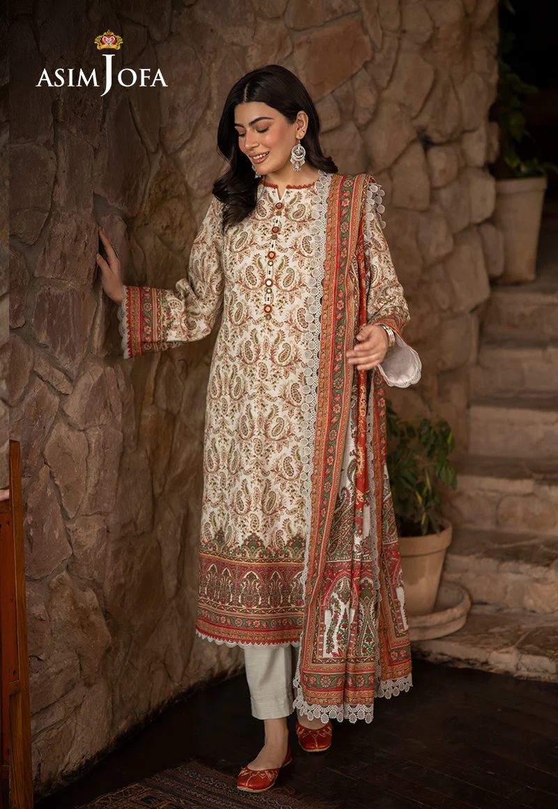 AJUWD-44 PRINTED KHADDAR 3 Pcs - Image 5