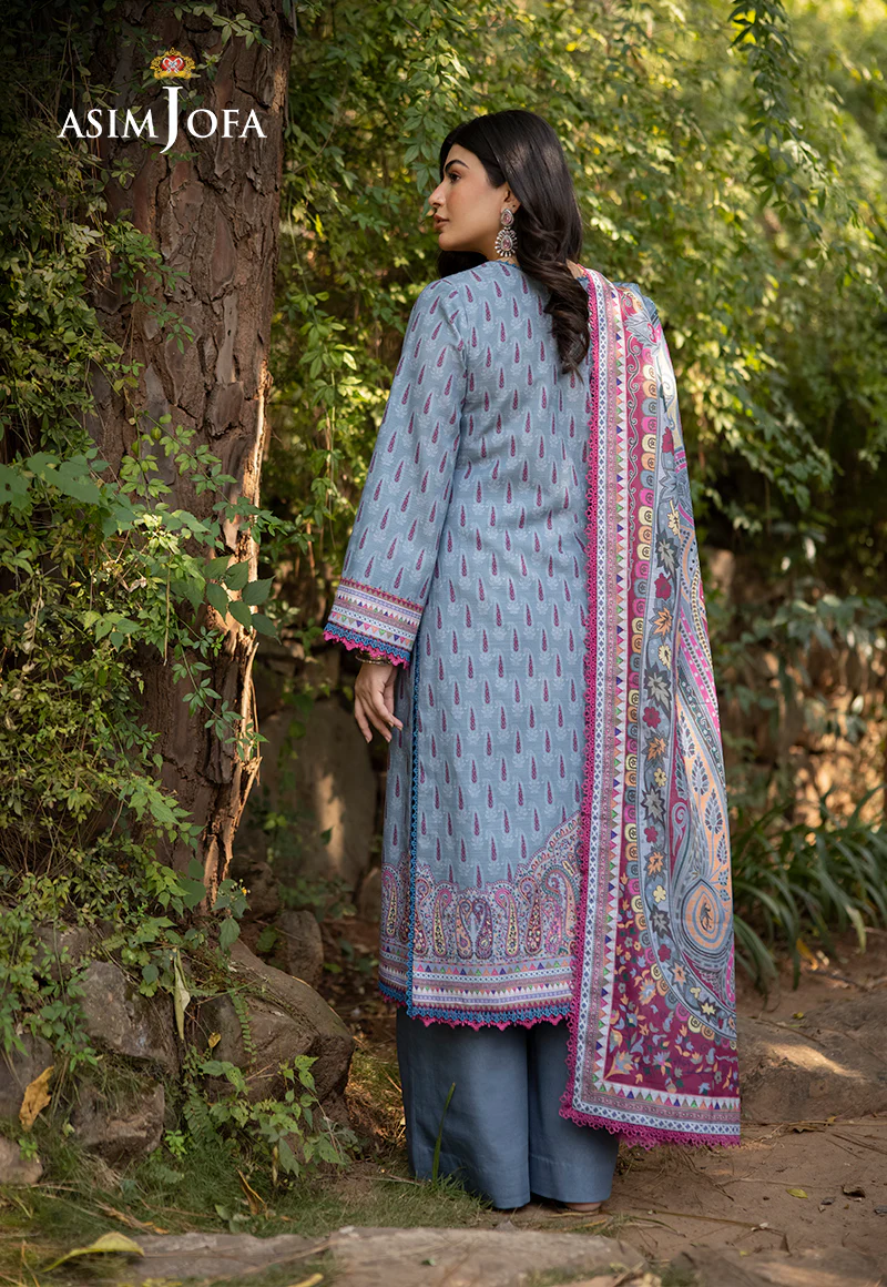 AJUW-45 PRINTED KHADDAR 3 Pcs - Image 3
