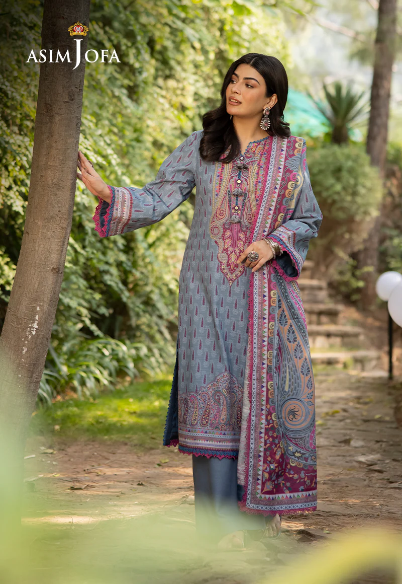AJUW-45 PRINTED KHADDAR 3 Pcs - Image 4