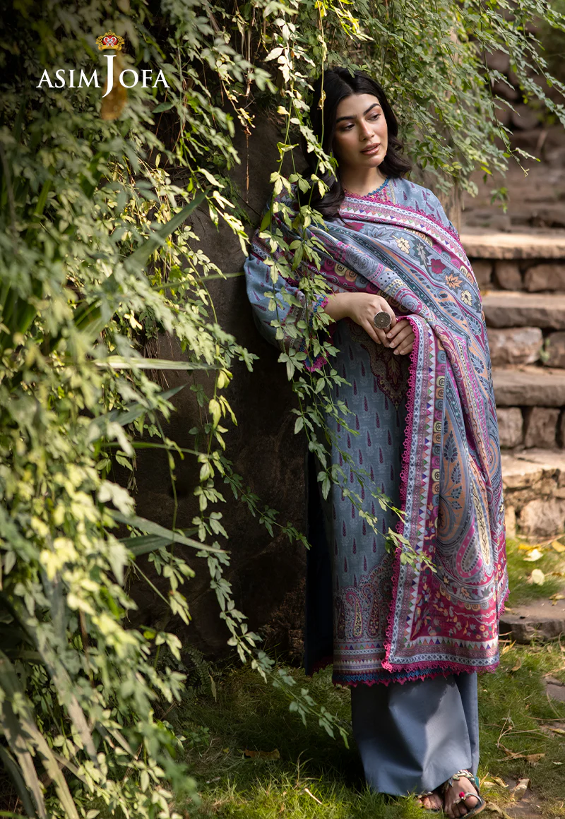 AJUW-45 PRINTED KHADDAR 3 Pcs - Image 5