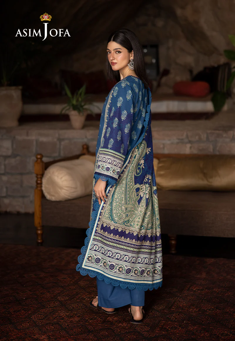 AJUW-46 PRINTED KHADDAR 3 Pcs - Image 2