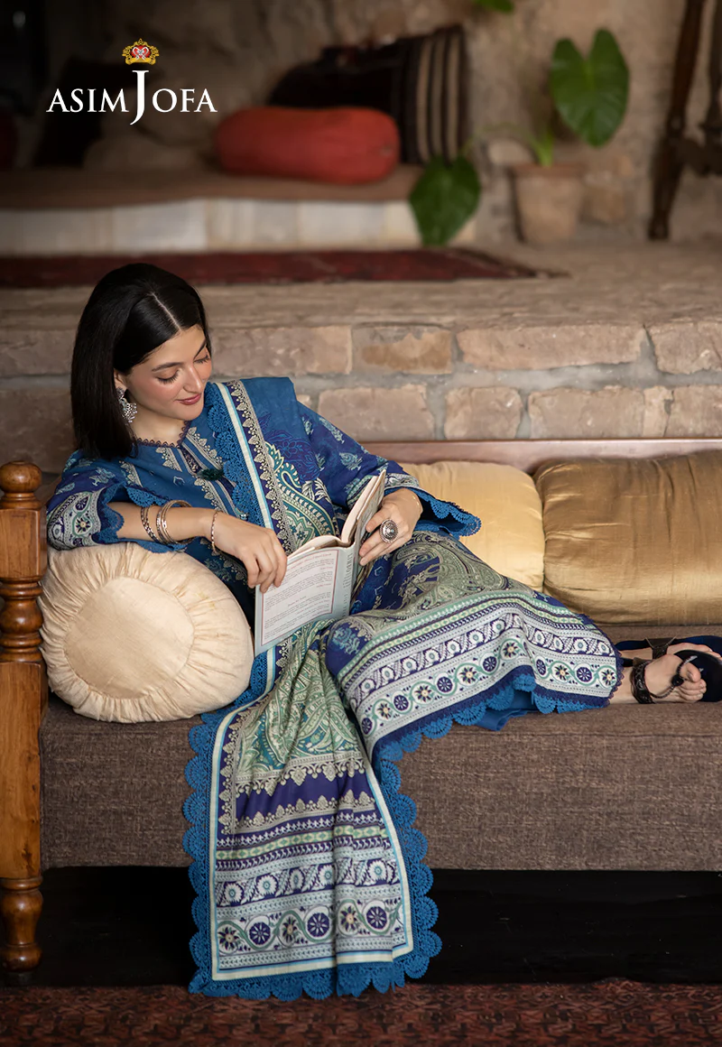 AJUW-46 PRINTED KHADDAR 3 Pcs - Image 4