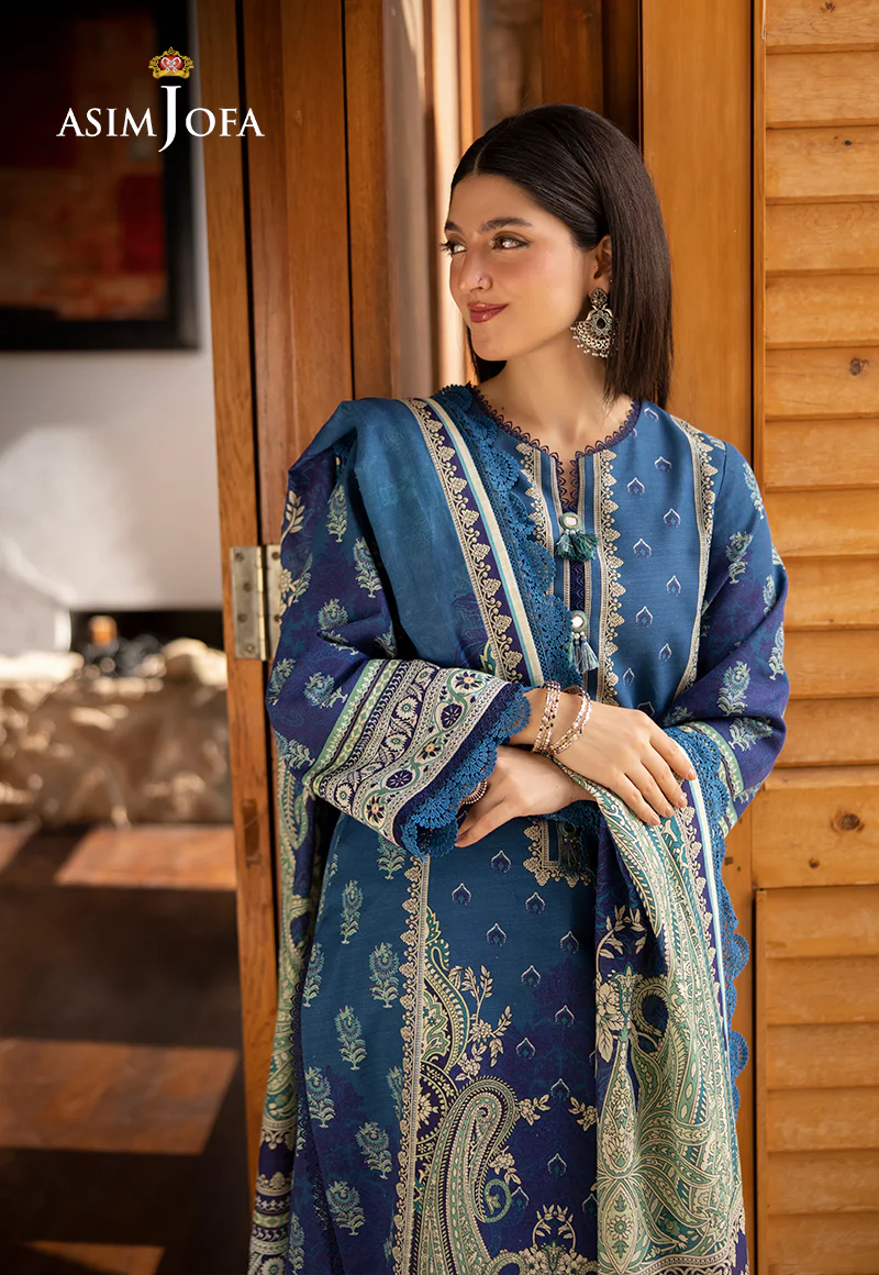 AJUW-46 PRINTED KHADDAR 3 Pcs - Image 7