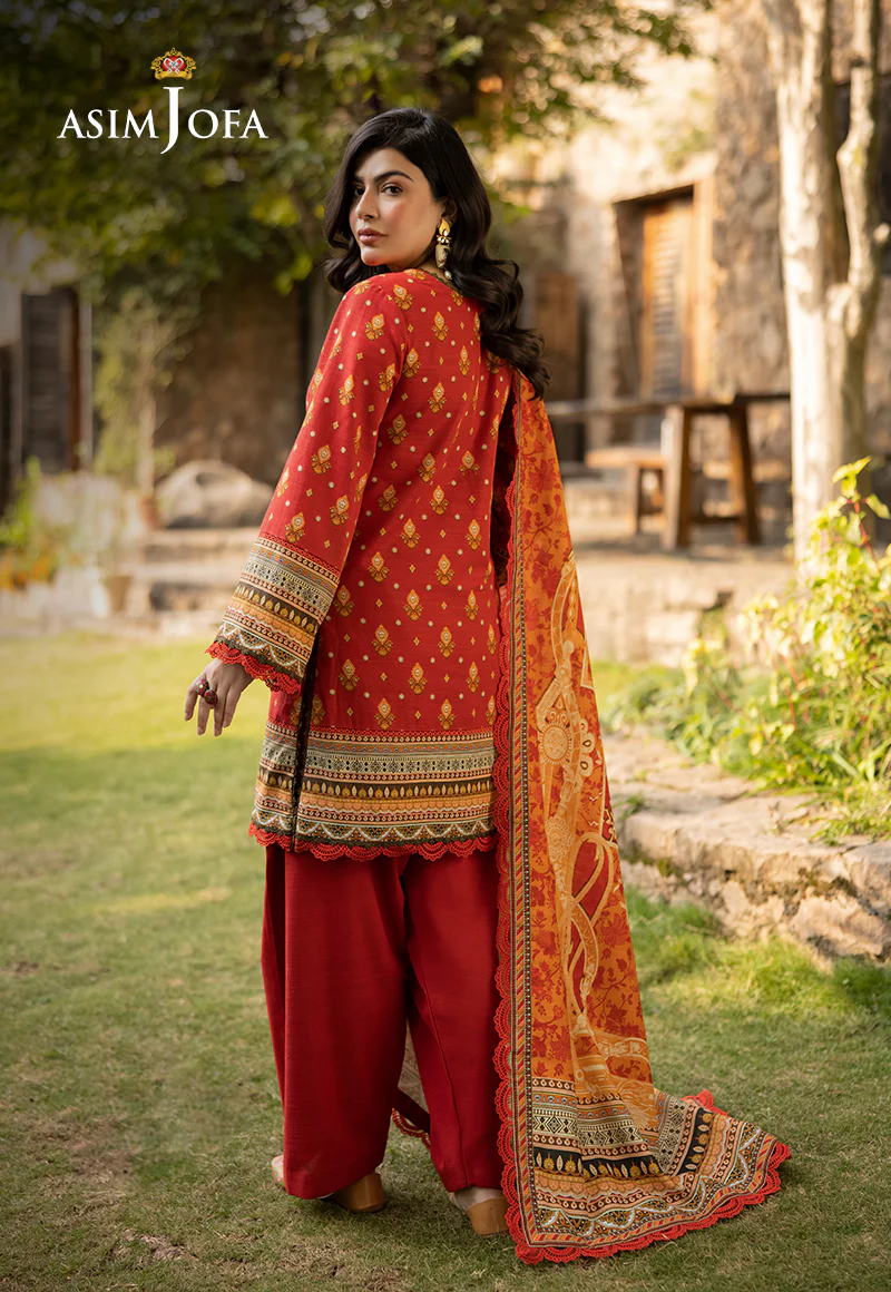 AJUW-47 PRINTED KHADDAR 3 Pcs - Image 2